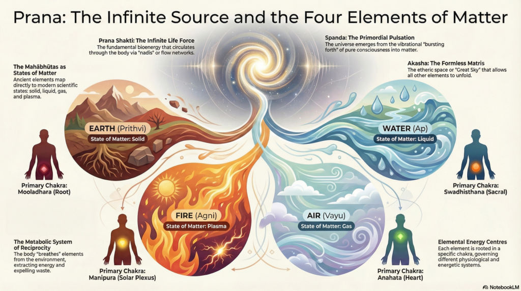Prana - the Infinite Source and te Four Elements of Matter