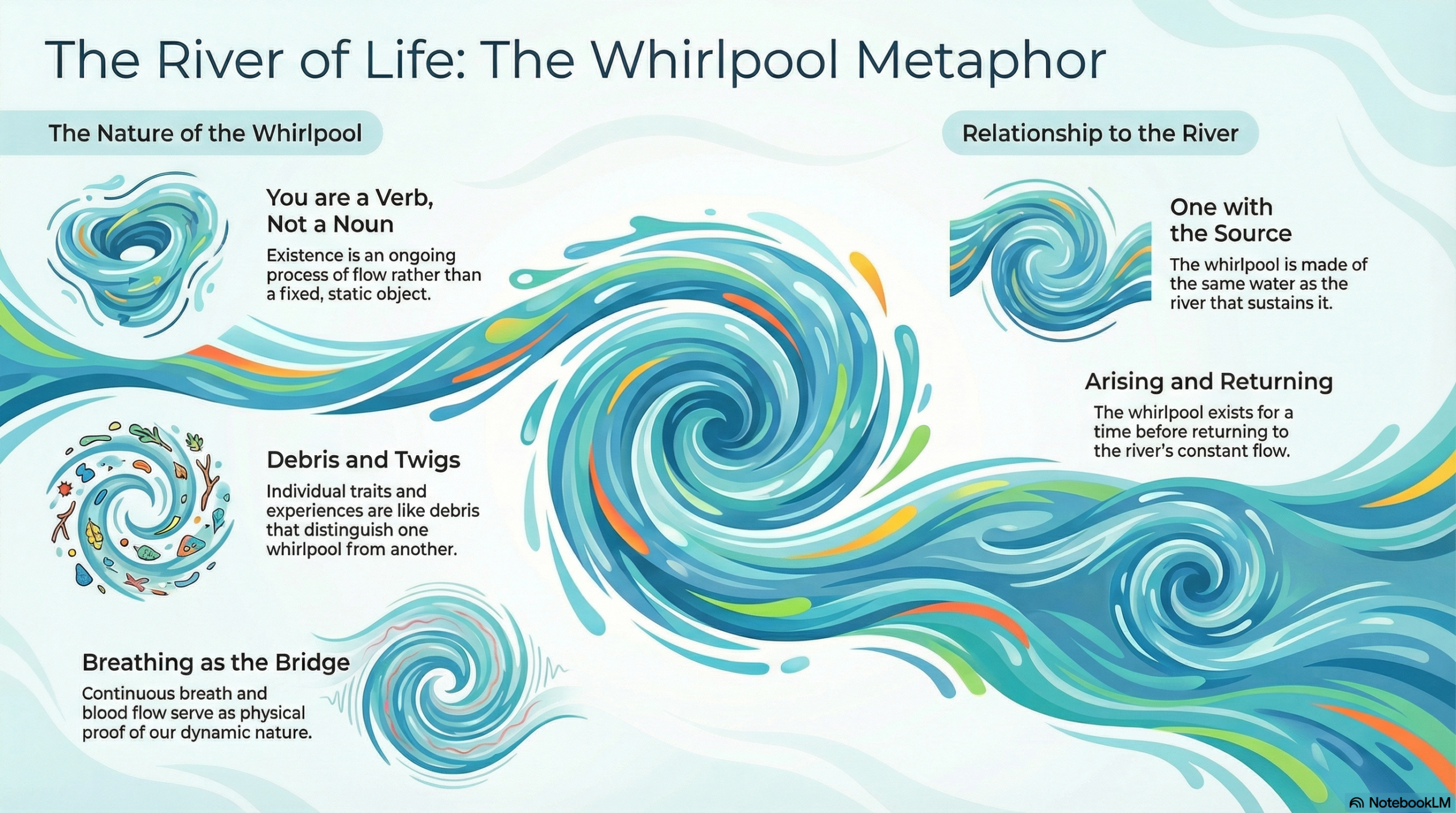 Whirlpool in a River - Two Forms - One Substance
