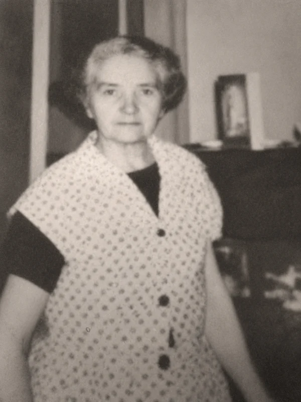 An older family photograph of James Traverse’s grandmother, gently restored in black and white.