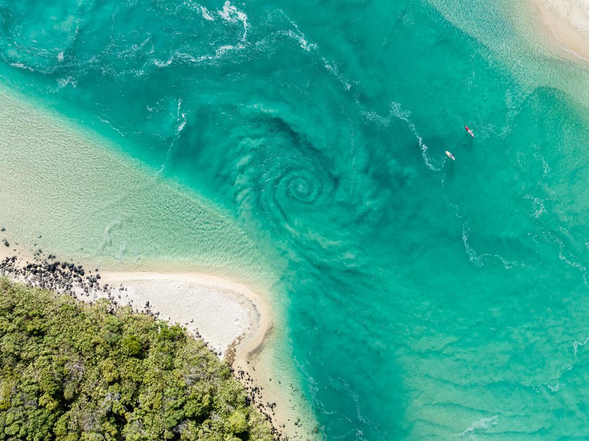 Aerial view of Tallebudgera Creek, Queensland Australia